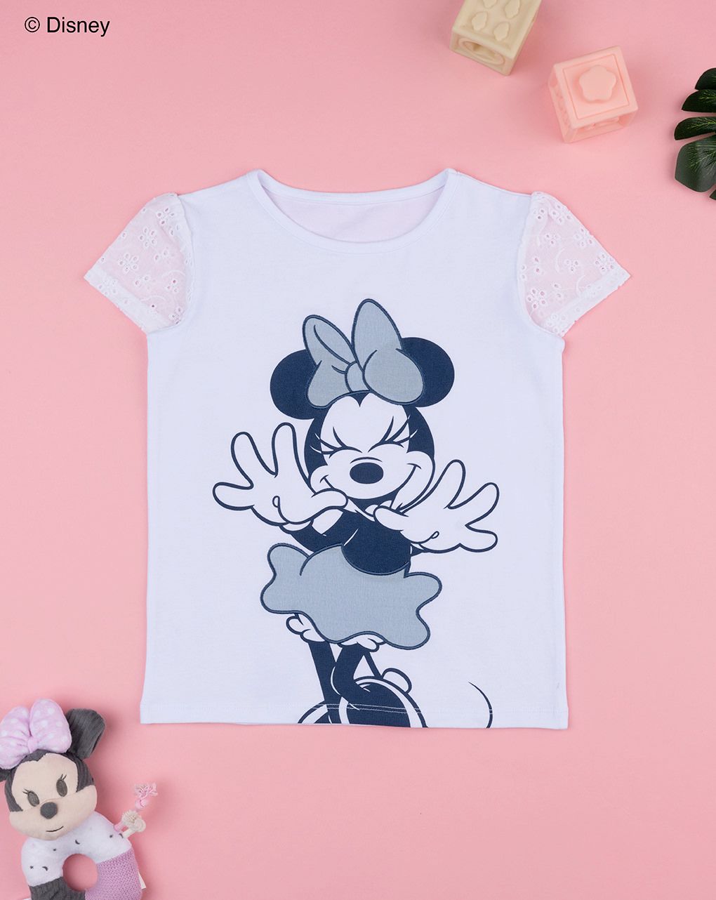 παιδικό t-shirt λευκό minnie για κορίτσι