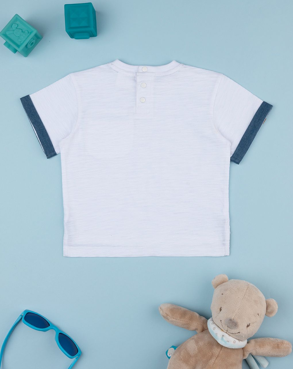 βρεφικό t-shirt λευκό με τσέπη για αγόρι - Prénatal