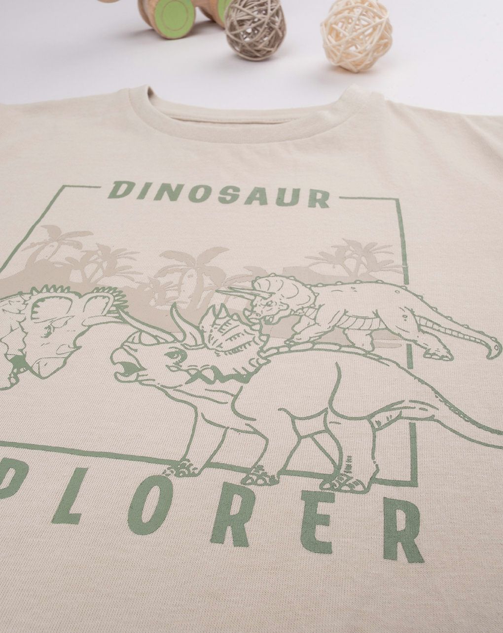 παιδικό t-shirt μπεζ με δεινόσαυρους για αγόρι - Prénatal