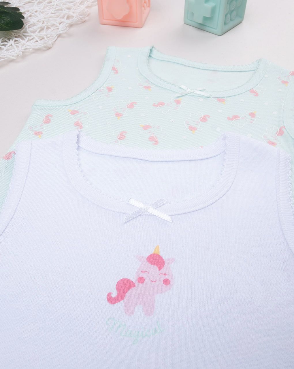 βρεφικά κορμάκια πακέτο x2 με μονόκερους για κορίτσι - Prénatal