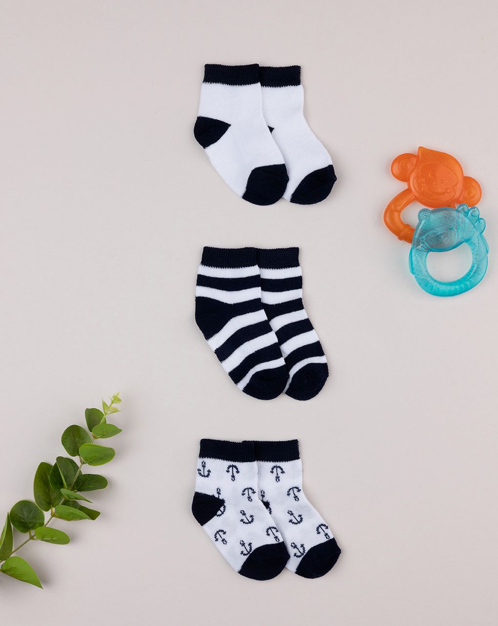 βρεφικά καλτσάκια πακέτο x3 navy για αγόρι - Prénatal