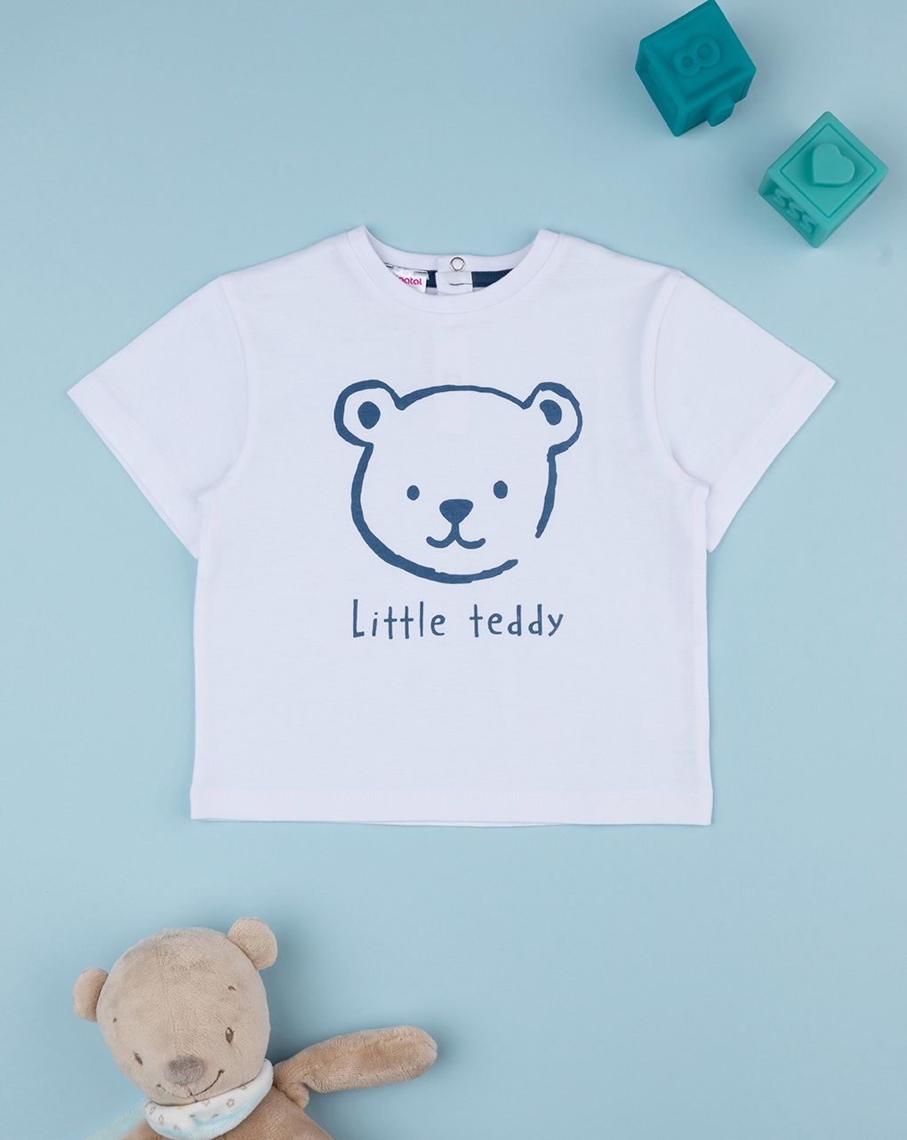 βρεφικό t-shirt λευκό little teddy για αγόρι - Prénatal