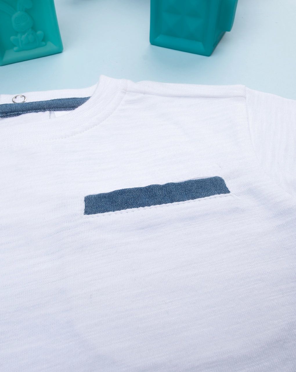 βρεφικό t-shirt λευκό με τσέπη για αγόρι - Prénatal