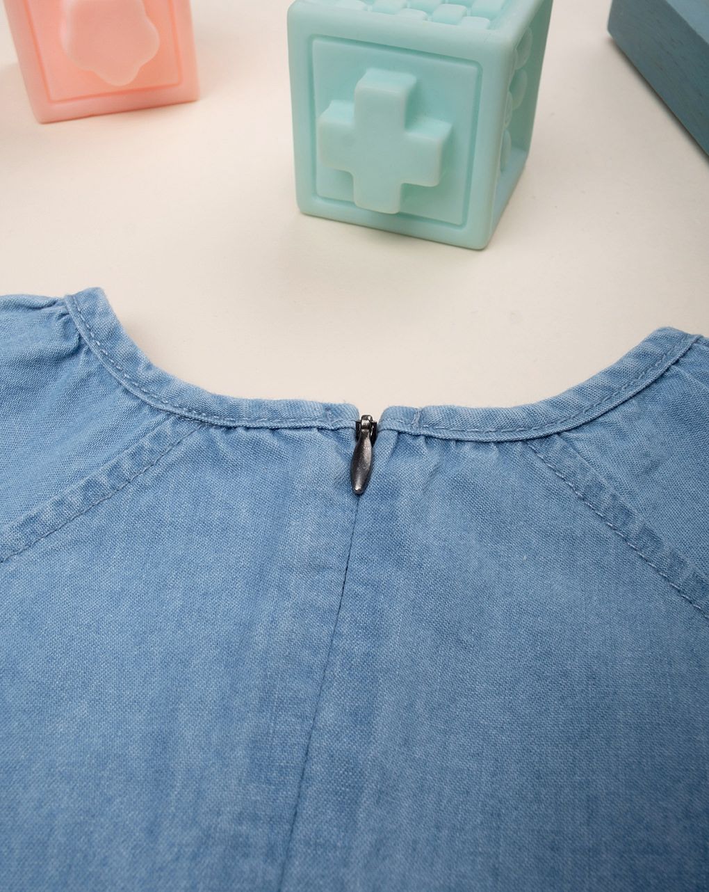 βρεφικό φόρεμα τζιν/δαντέλα sangallo για κορίτσι - Prénatal