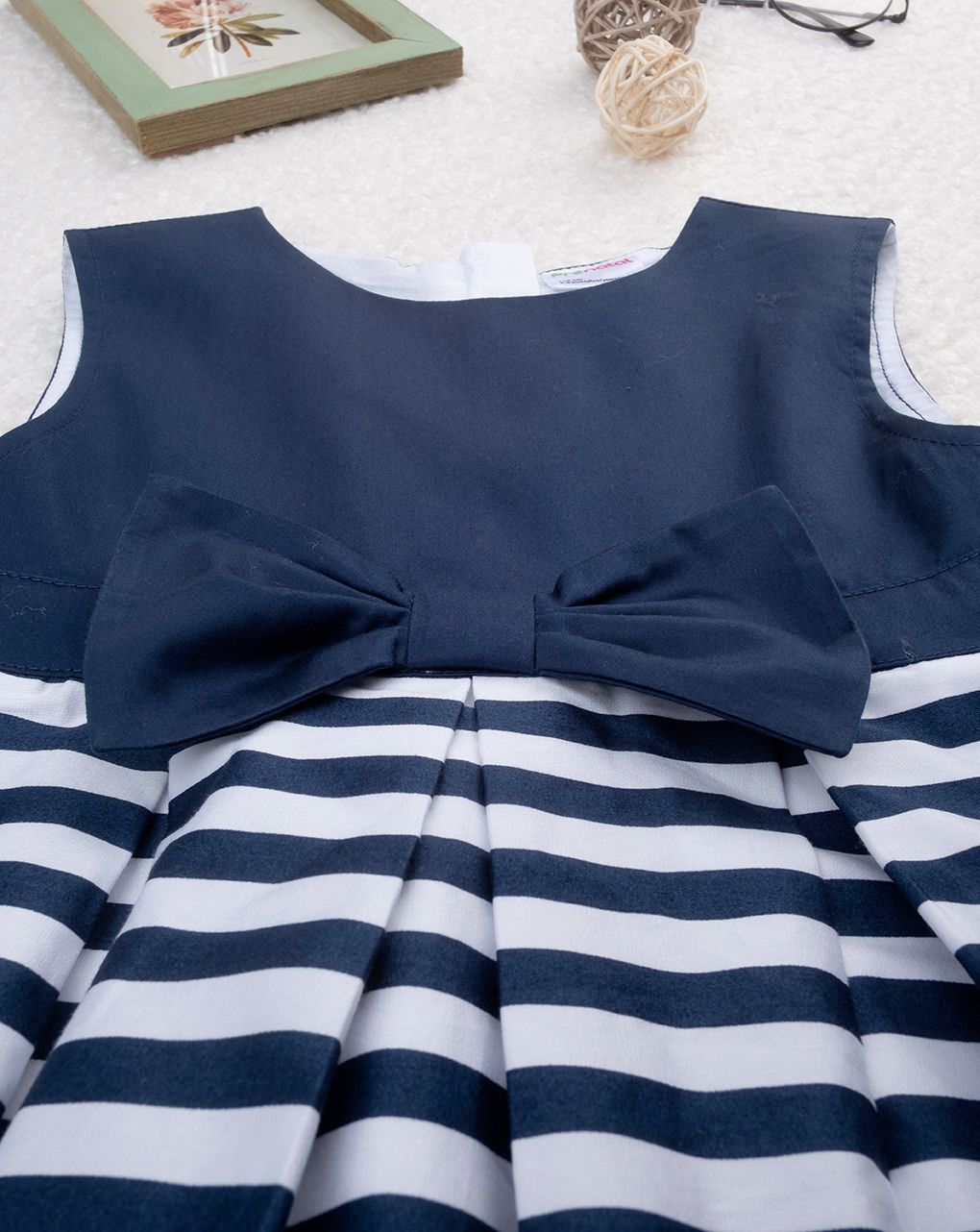 παιδικό φόρεμα μπλε/λευκό elegant για κορίτσι - Prénatal