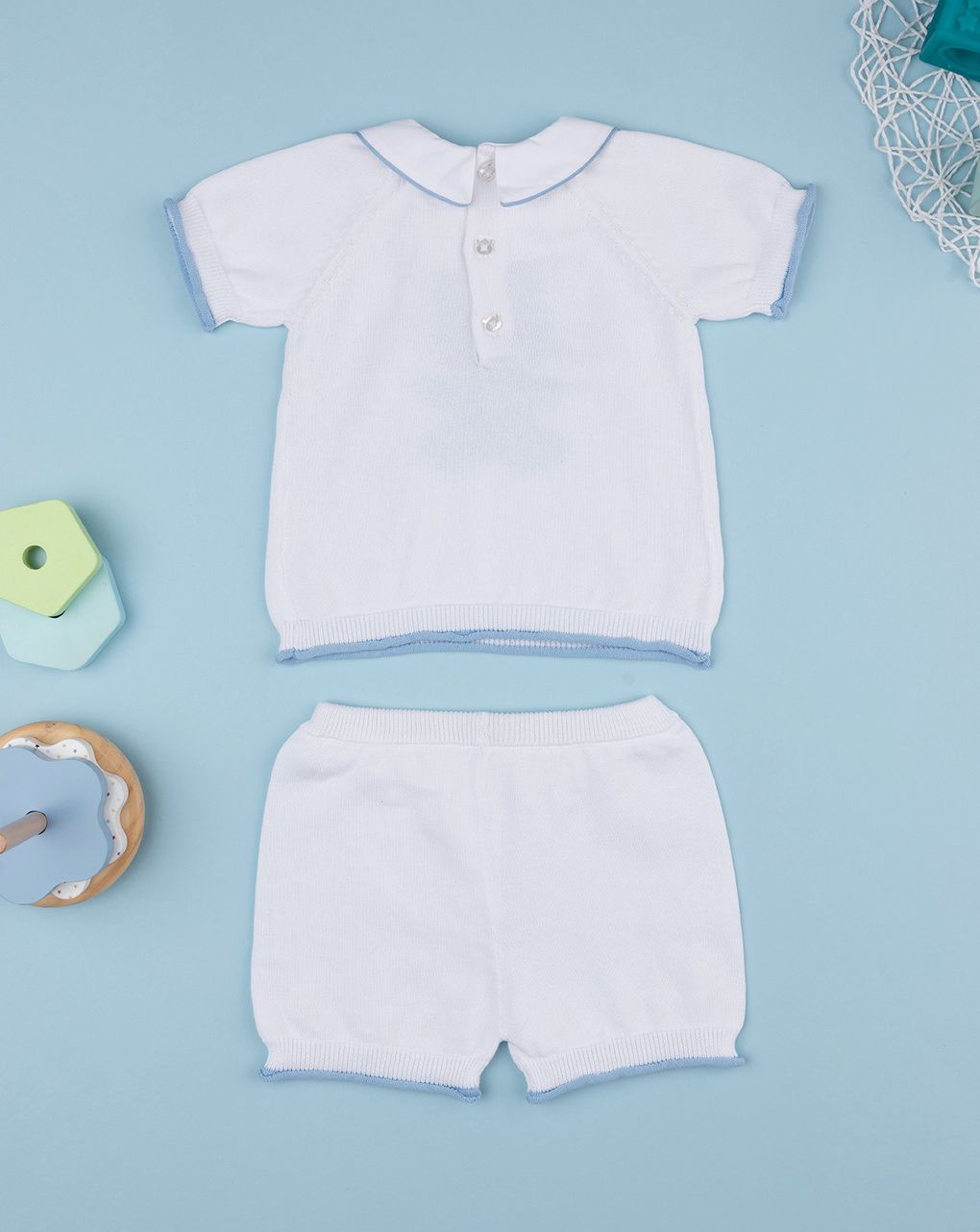 βρεφικό σετ t-shirt και σορτσάκι λευκό gift για αγόρι - Prénatal