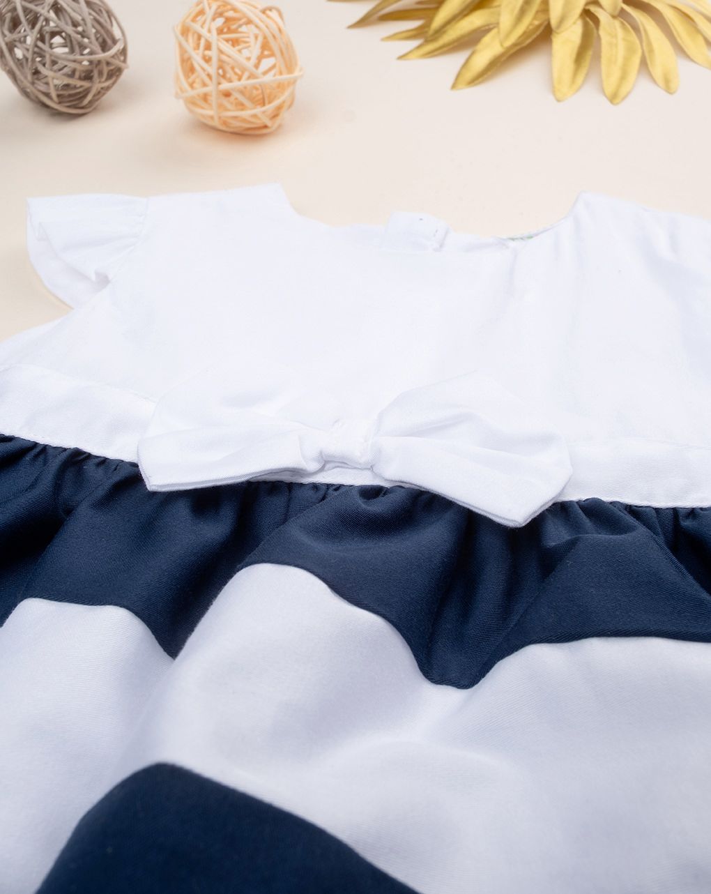 βρεφικό φόρεμα λευκό/μπλε elegant για κορίτσι - Prénatal