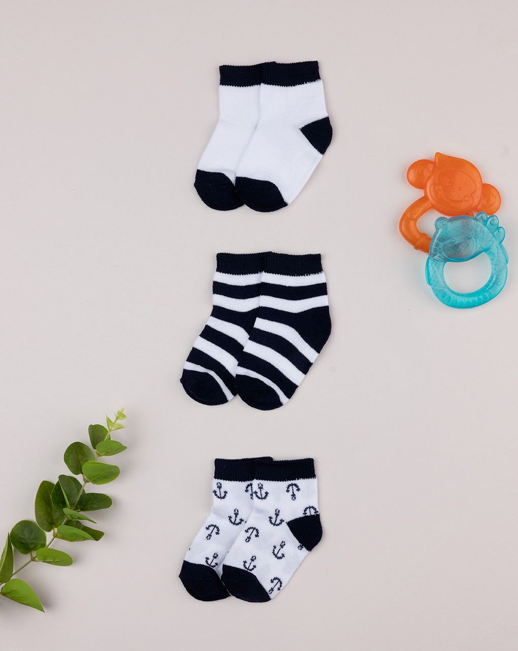 βρεφικά καλτσάκια πακέτο x3 navy για αγόρι - Prénatal