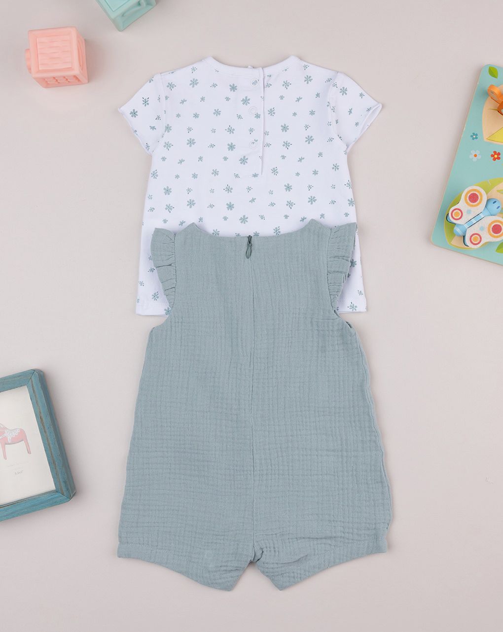 βρεφικό σετ t-shirt και σαλοπέτα μουσελίνα για κορίτσι - Prénatal