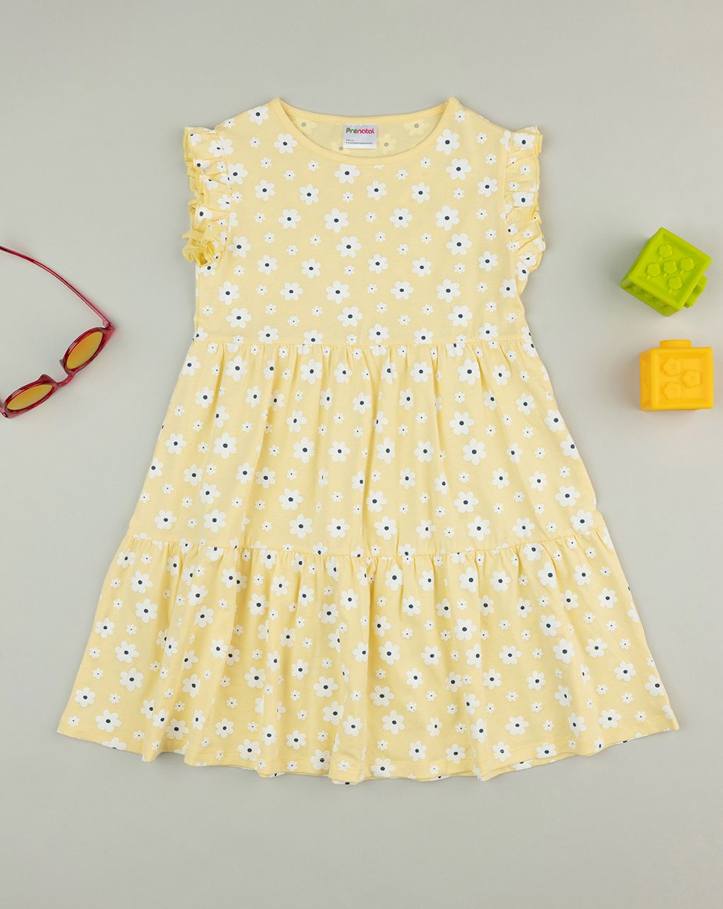 παιδικό φόρεμα κίτρινο με μαργαρίτες για κορίτσι - Prénatal
