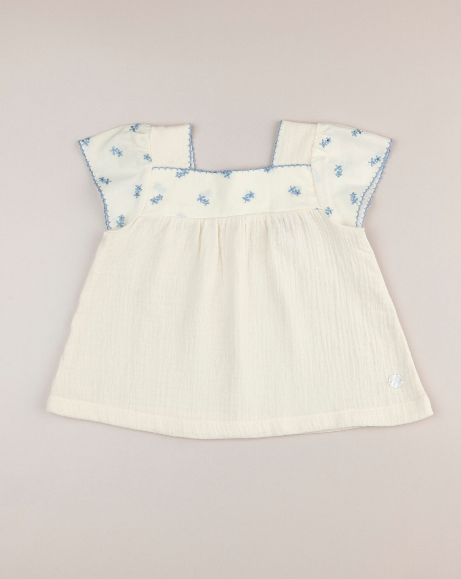 βρεφικό πουκάμισο κρεμ φλοράλ premium για κορίτσι