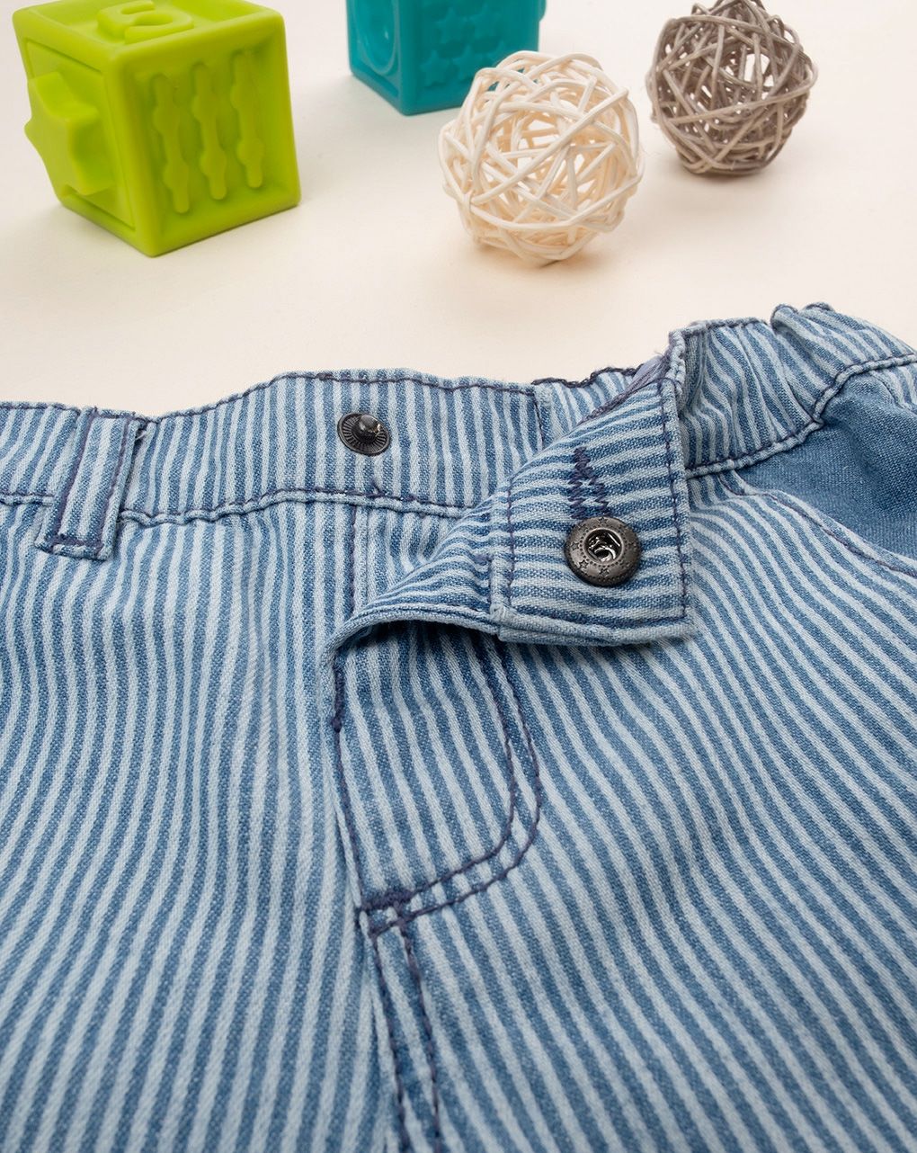 βρεφικό σορτσάκι ριγέ μπλε/λευκό για αγόρι - Prénatal