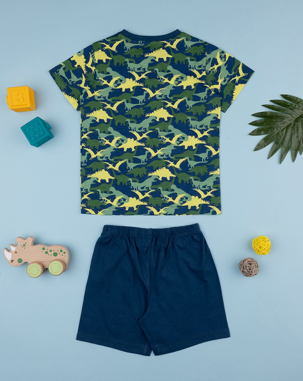 παιδική πιτζάμα μπλε με δεινόσαυρους για αγόρι - Prénatal