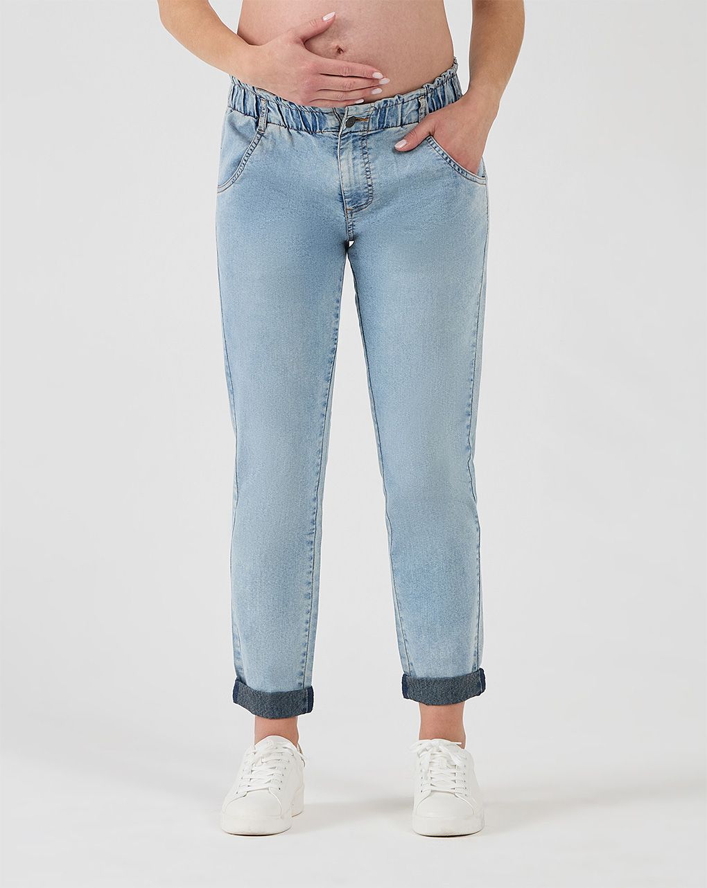 γυναικείο τζιν παντελόνι εγκυμοσύνης μπλε ανοιχτό με λάστιχο - Prénatal