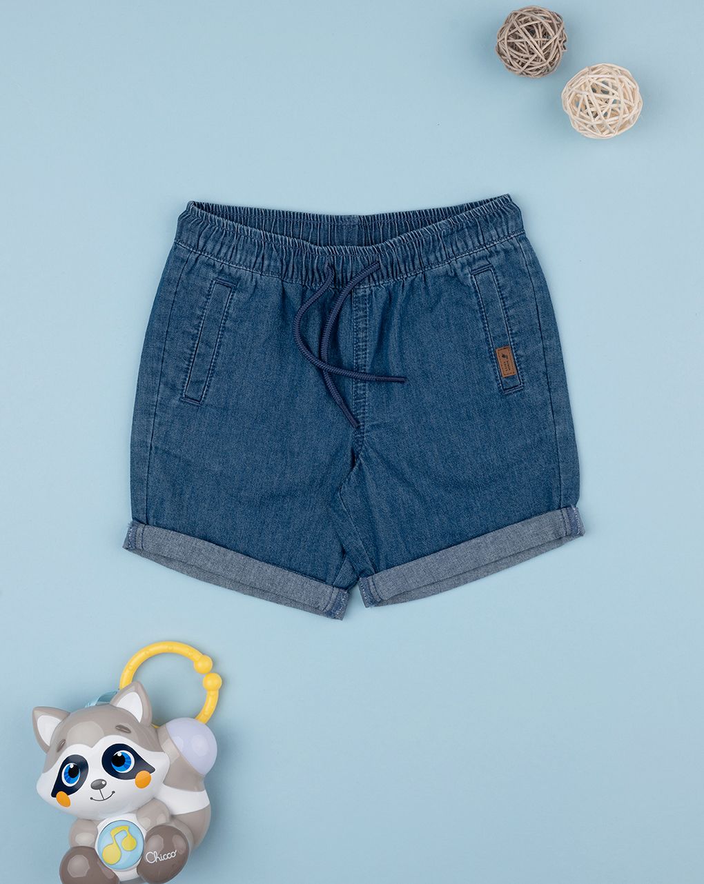 βρεφικό τζιν σορτσάκι μπλε για αγόρι - Prénatal