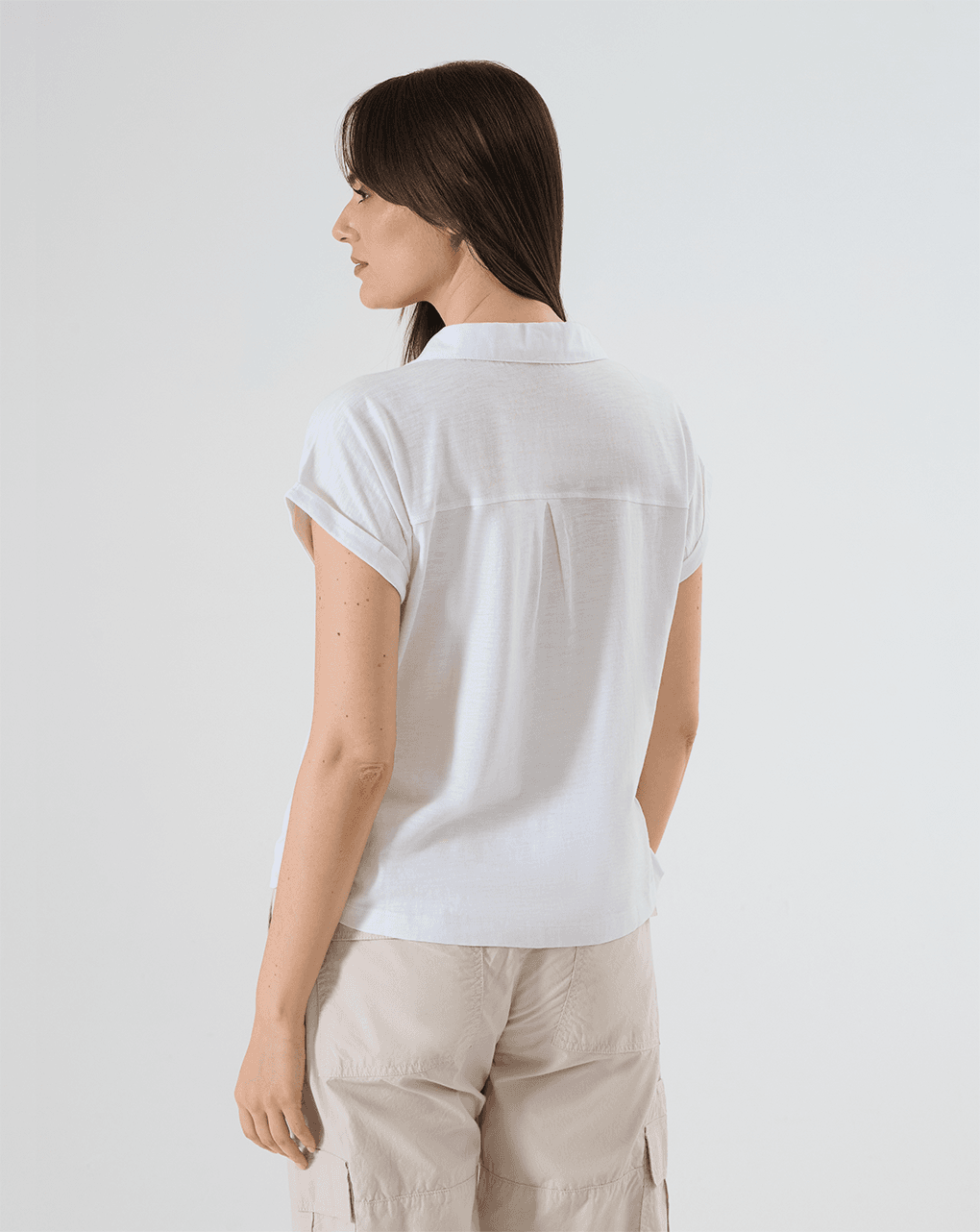 γυναικείο πουκάμισο εγκυμοσύνης/θηλασμού λευκό με τσέπες - Prénatal