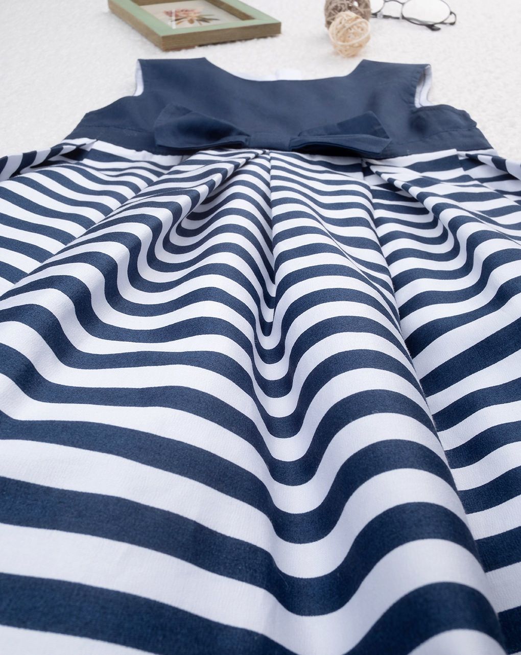 παιδικό φόρεμα μπλε/λευκό elegant για κορίτσι - Prénatal