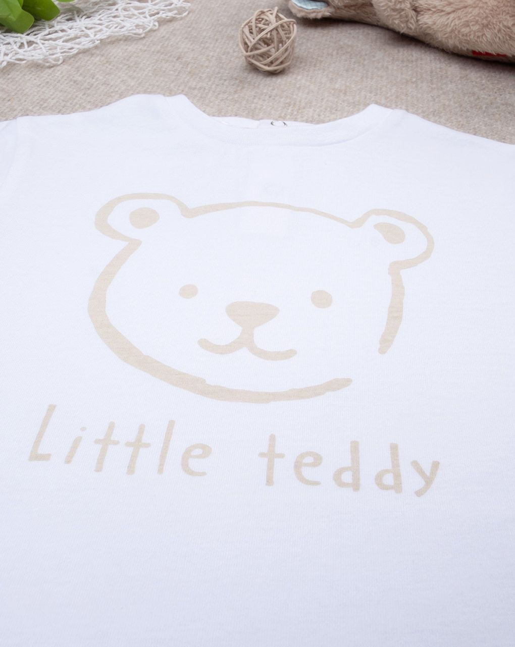 βρεφικό t-shirt λευκό little teddy για αγόρι - Prénatal
