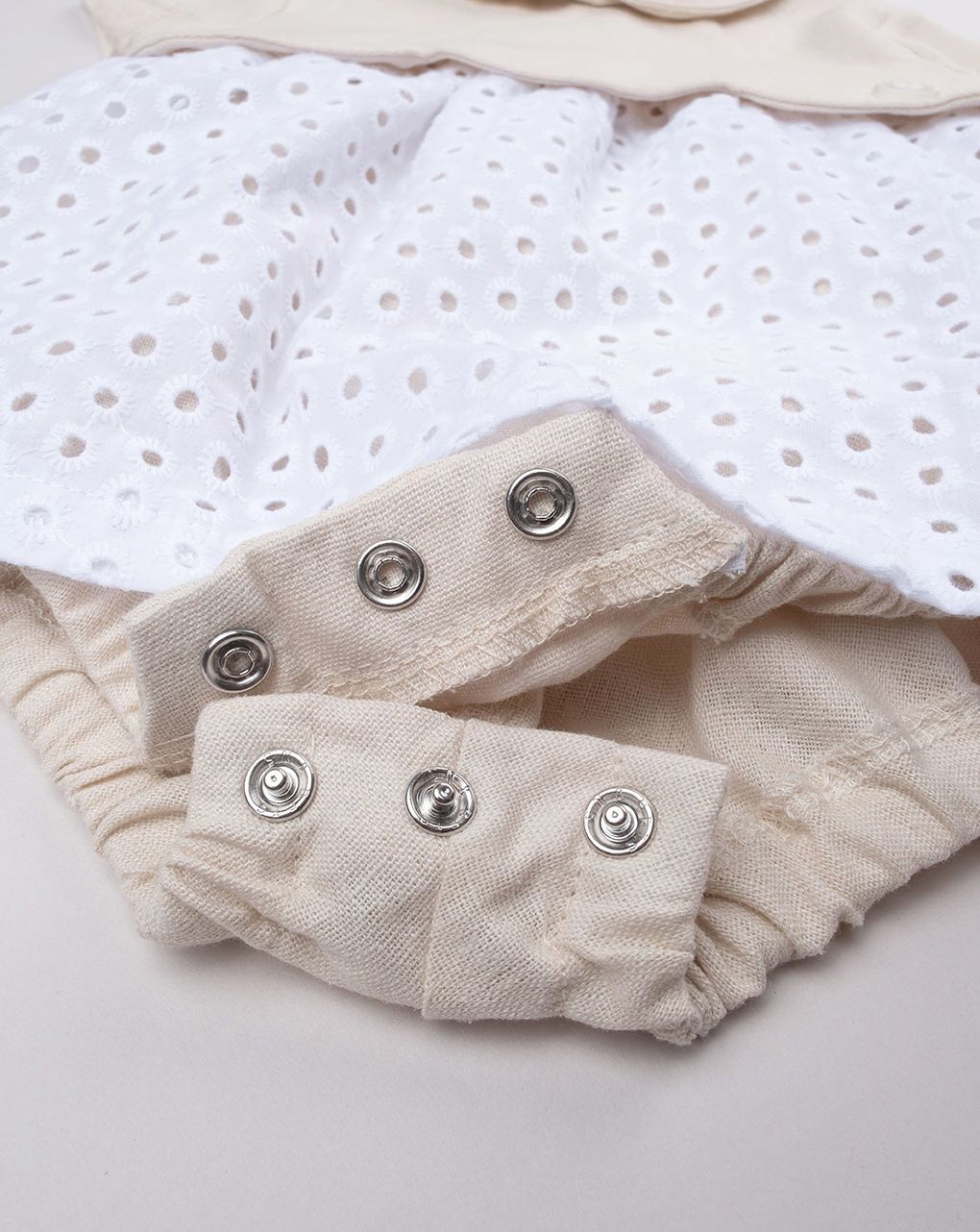 βρεφικό φόρεμα μπεζ/λευκό elegant για κορίτσι - Prénatal