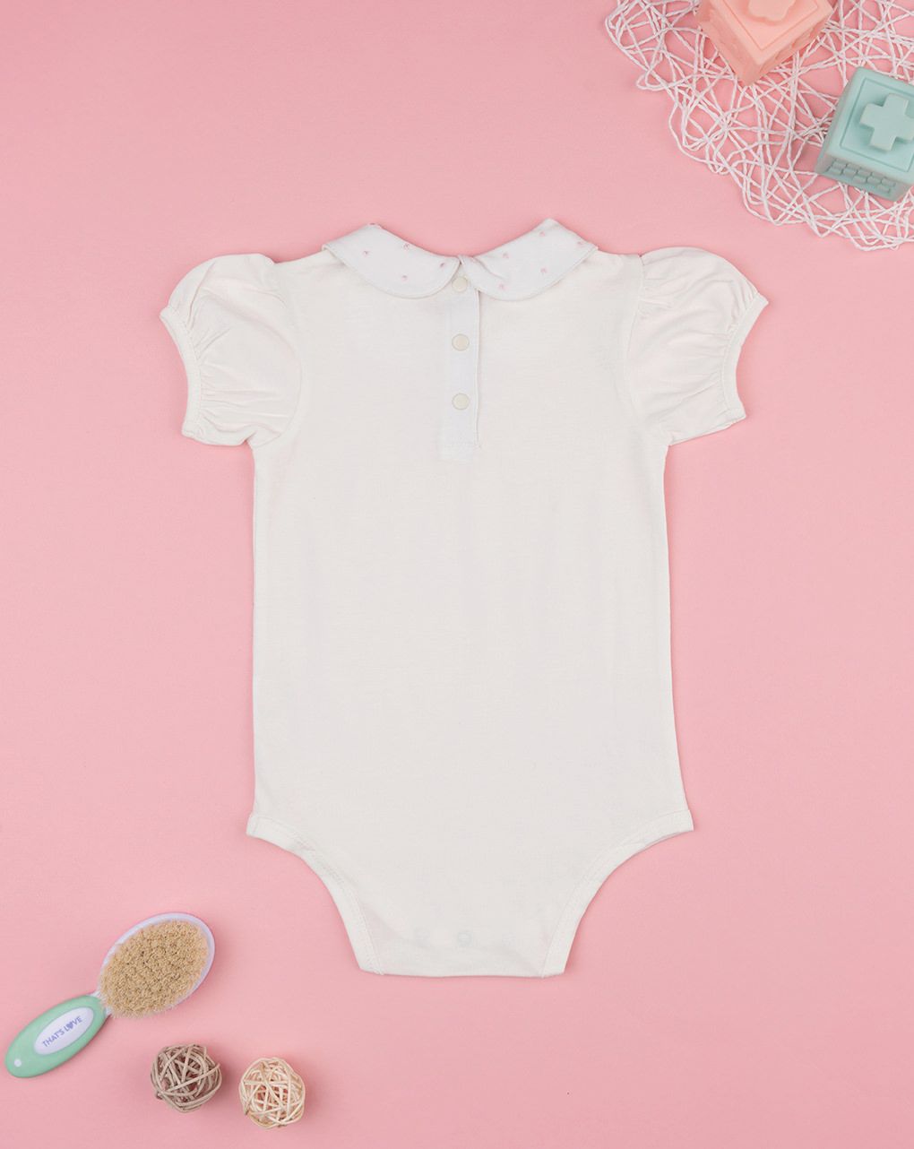 βρεφικό κορμάκι λευκό με κεντήματα elegant για κορίτσι - Prénatal