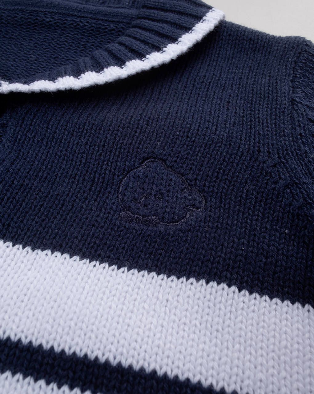 βρεφική πλεκτή ζακέτα μπλε/λευκή elegant για αγόρι - Prénatal