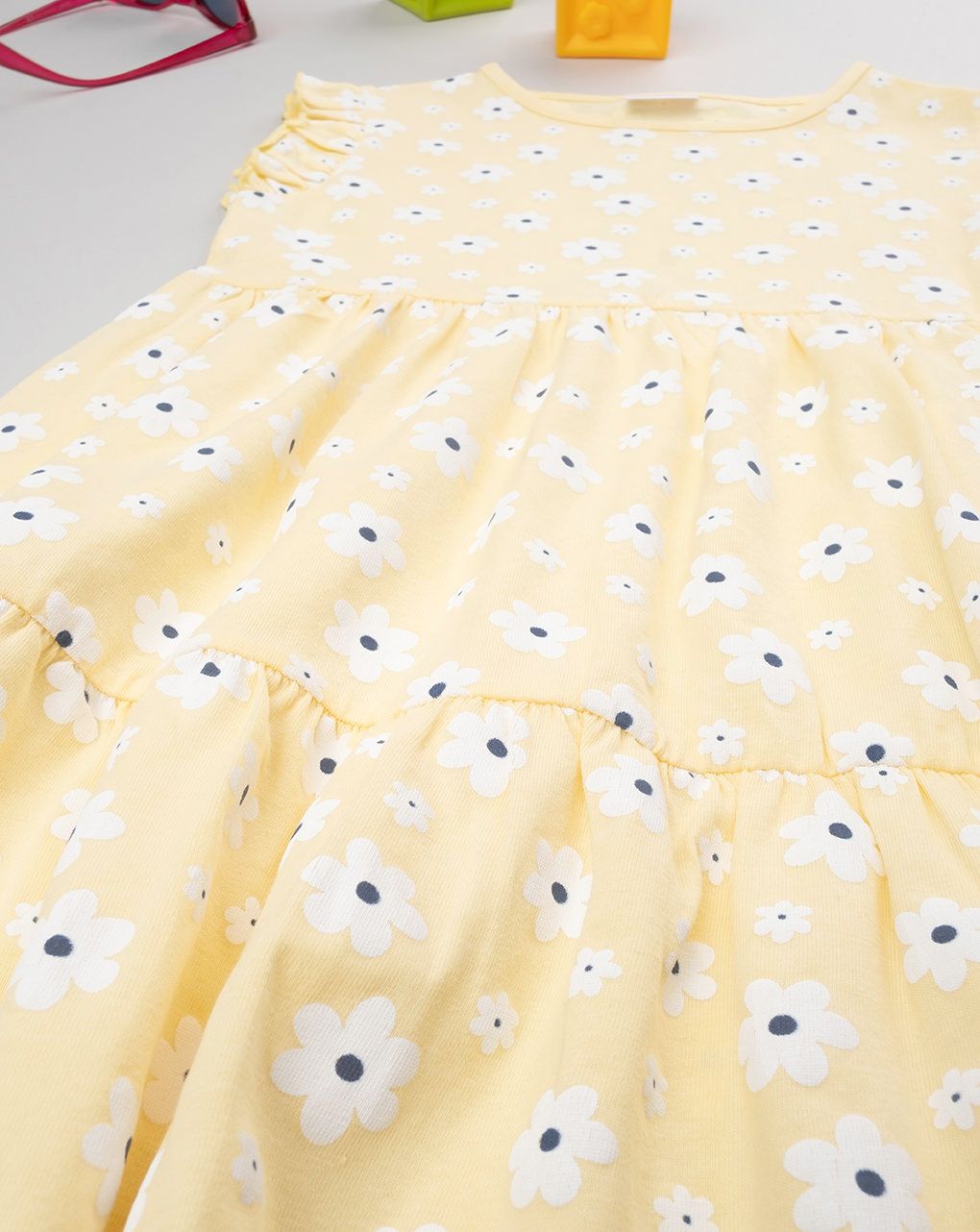 παιδικό φόρεμα κίτρινο με μαργαρίτες για κορίτσι - Prénatal