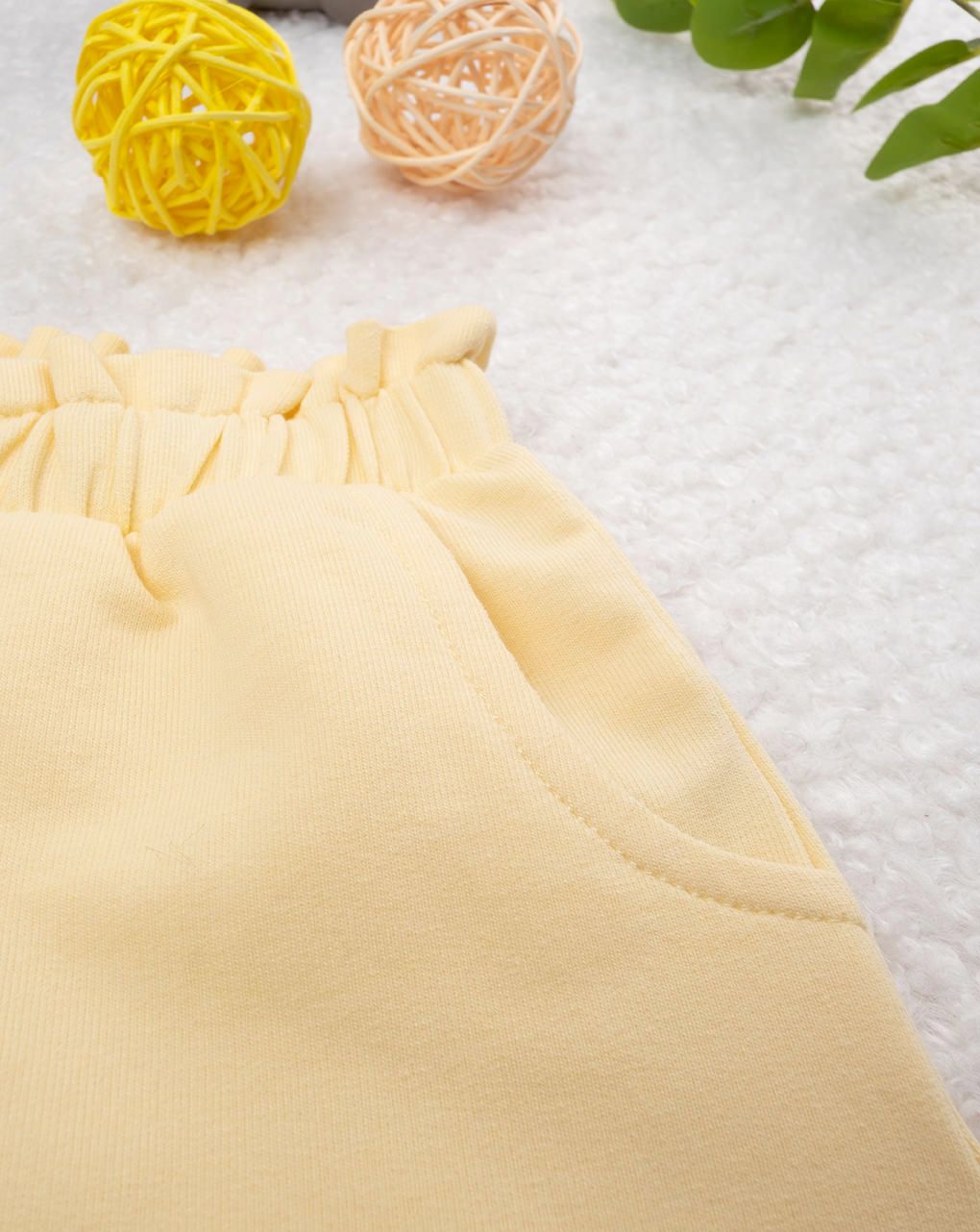 παιδικό σορτσάκι κίτρινο με λουλούδι για κορίτσι - Prénatal