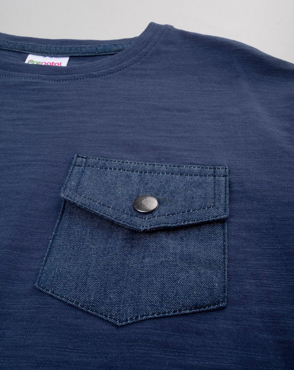 παιδικό t-shirt μπλε με τσέπη denim για αγόρι - Prénatal