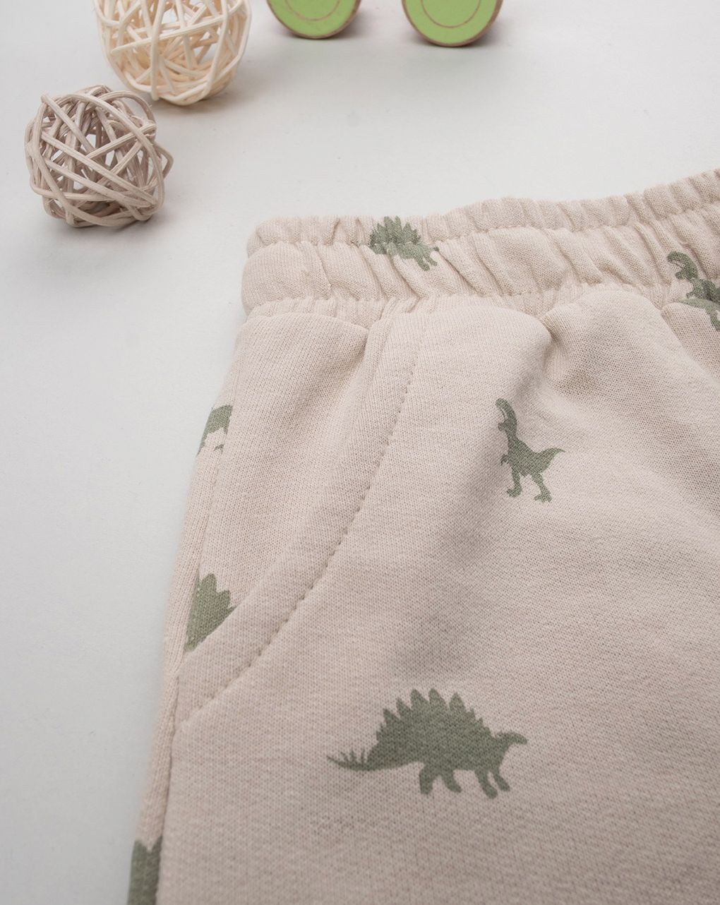 παιδική βερμούδα μπεζ με δεινόσαυρους για αγόρι - Prénatal