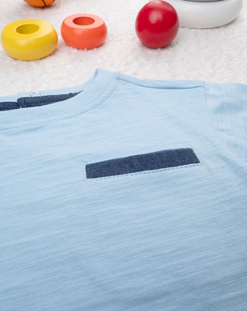 βρεφικό t-shirt γαλάζιο με τσέπη για αγόρι - Prénatal