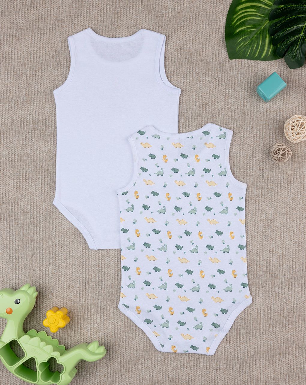 βρεφικά κορμάκια πακέτο x2 με δεινόσαυρους για αγόρι - Prénatal
