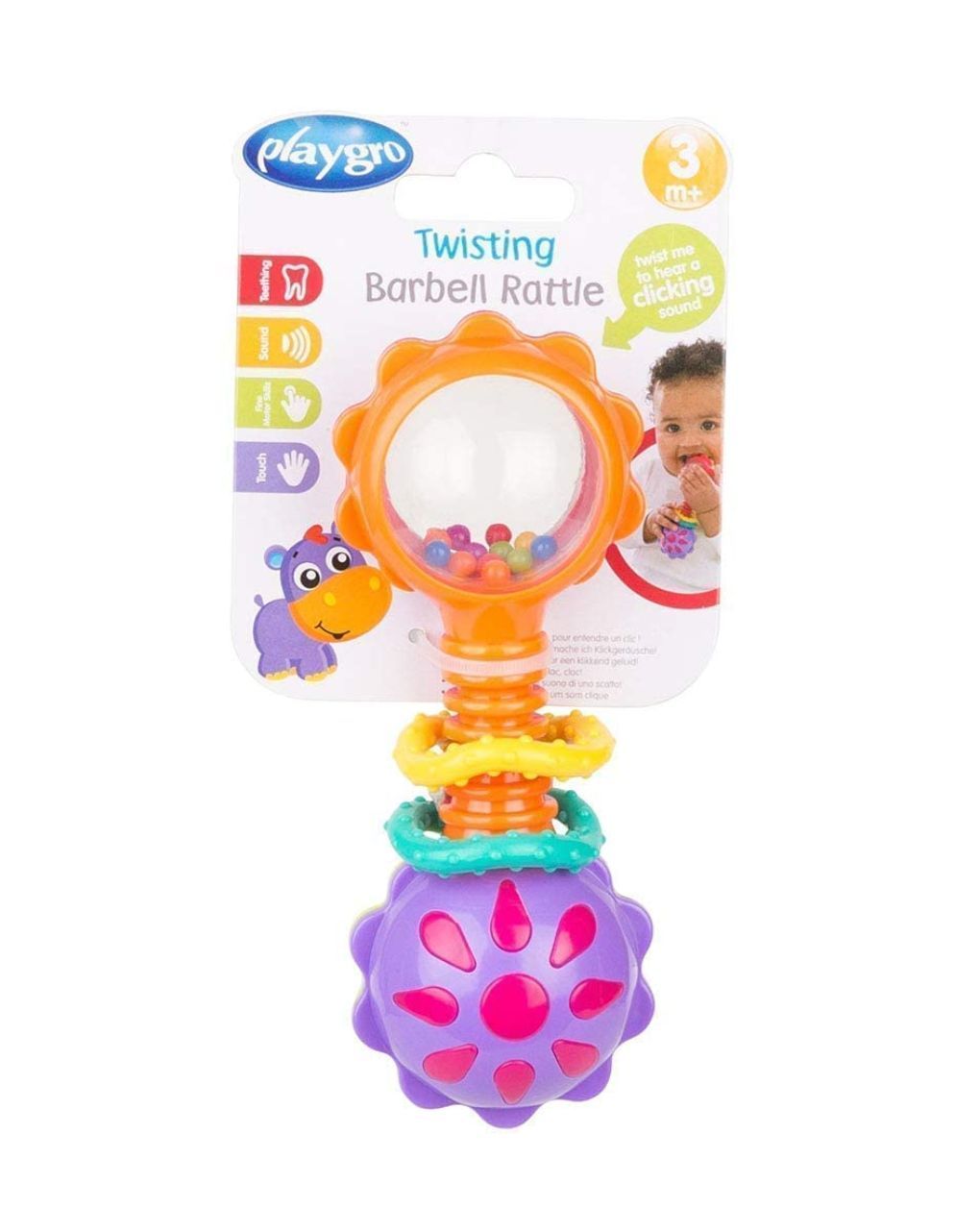 Playgro twisting barbell rattle κουδουνίστρα 3m+ - 