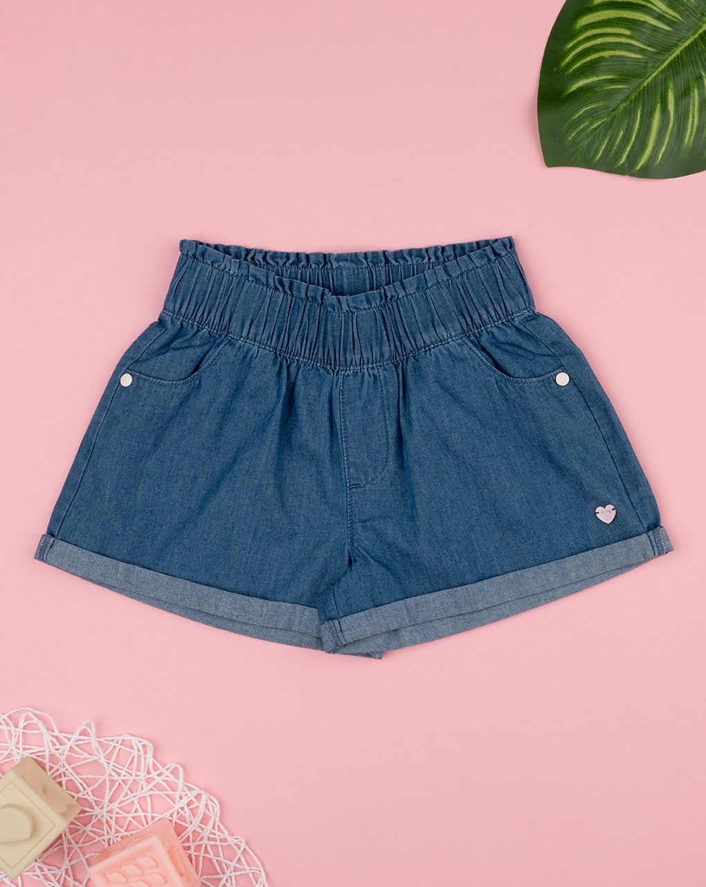 παιδικό τζιν σορτσάκι μπλε με patch για κορίτσι - Prénatal
