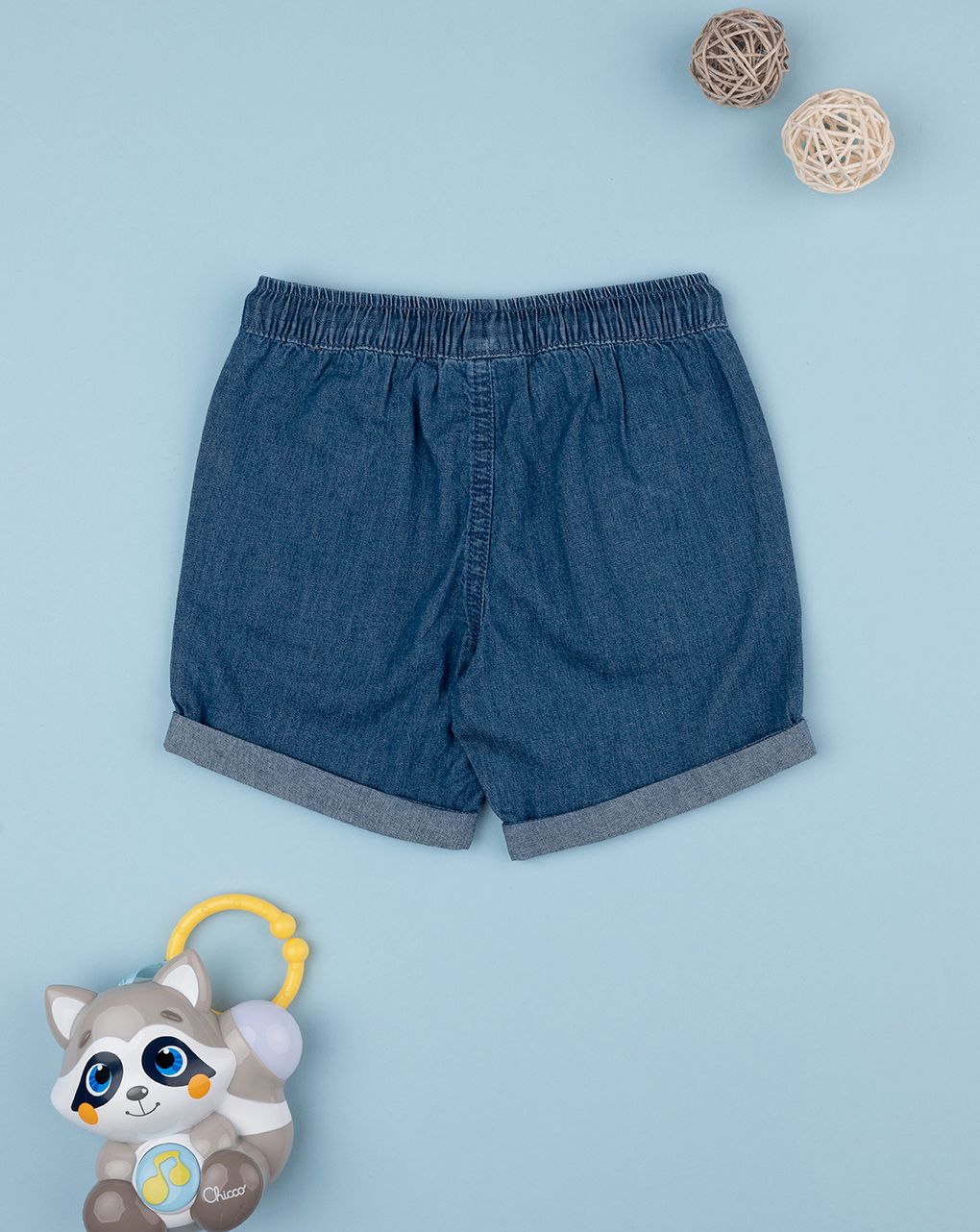 βρεφικό τζιν σορτσάκι μπλε για αγόρι - Prénatal