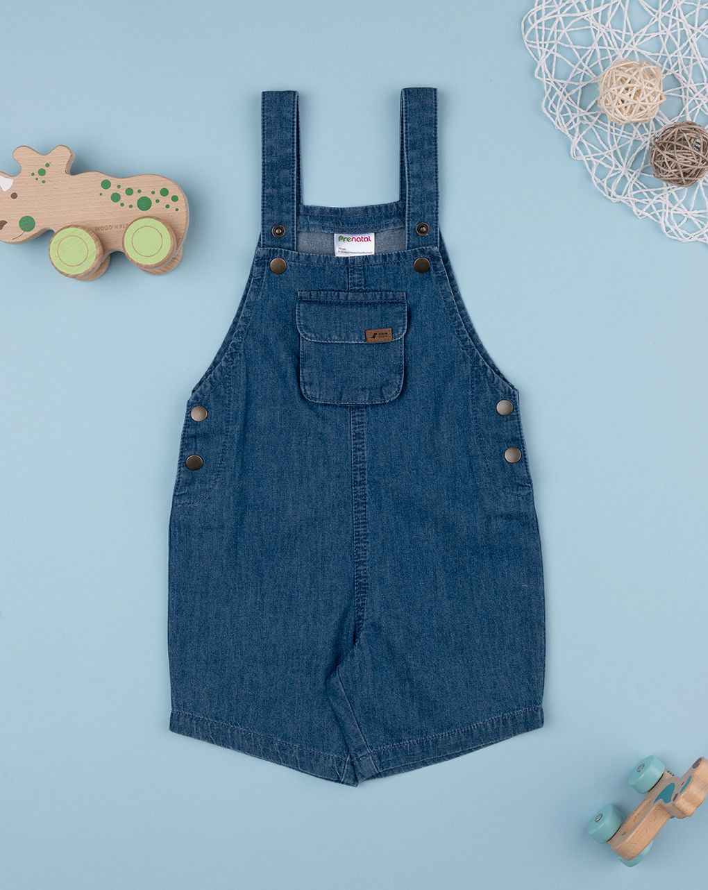 βρεφική τζιν σαλοπέτα μπλε για αγόρι