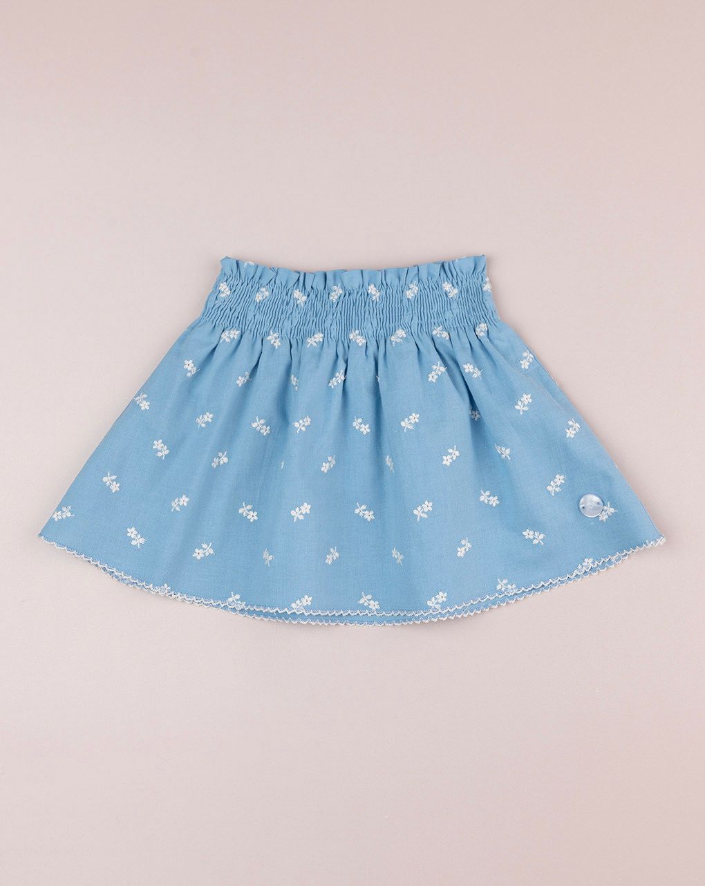 βρεφική φούστα γαλάζια φλοράλ premium για κορίτσι