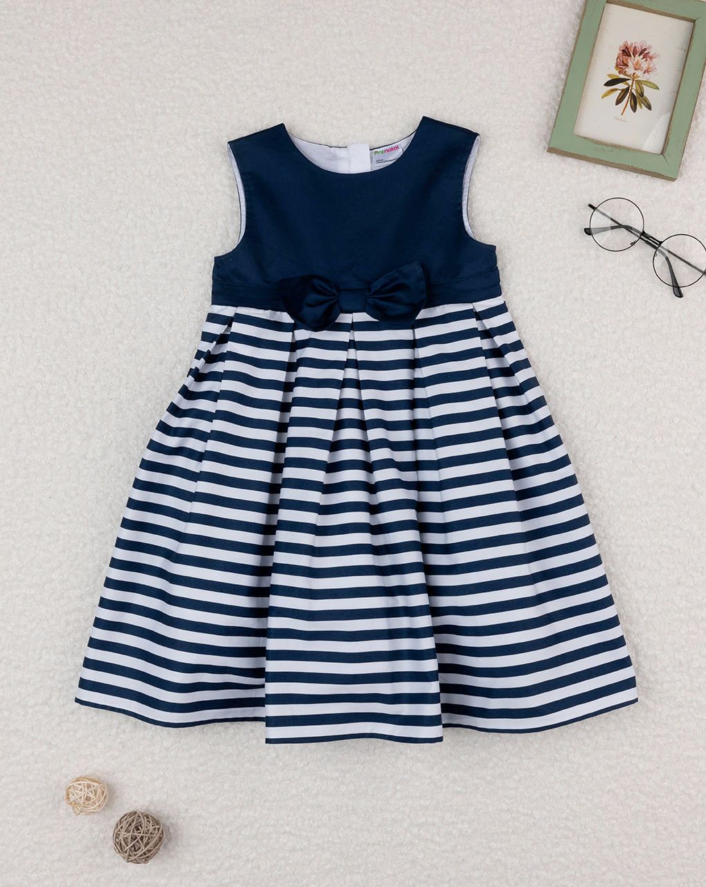 παιδικό φόρεμα μπλε/λευκό elegant για κορίτσι