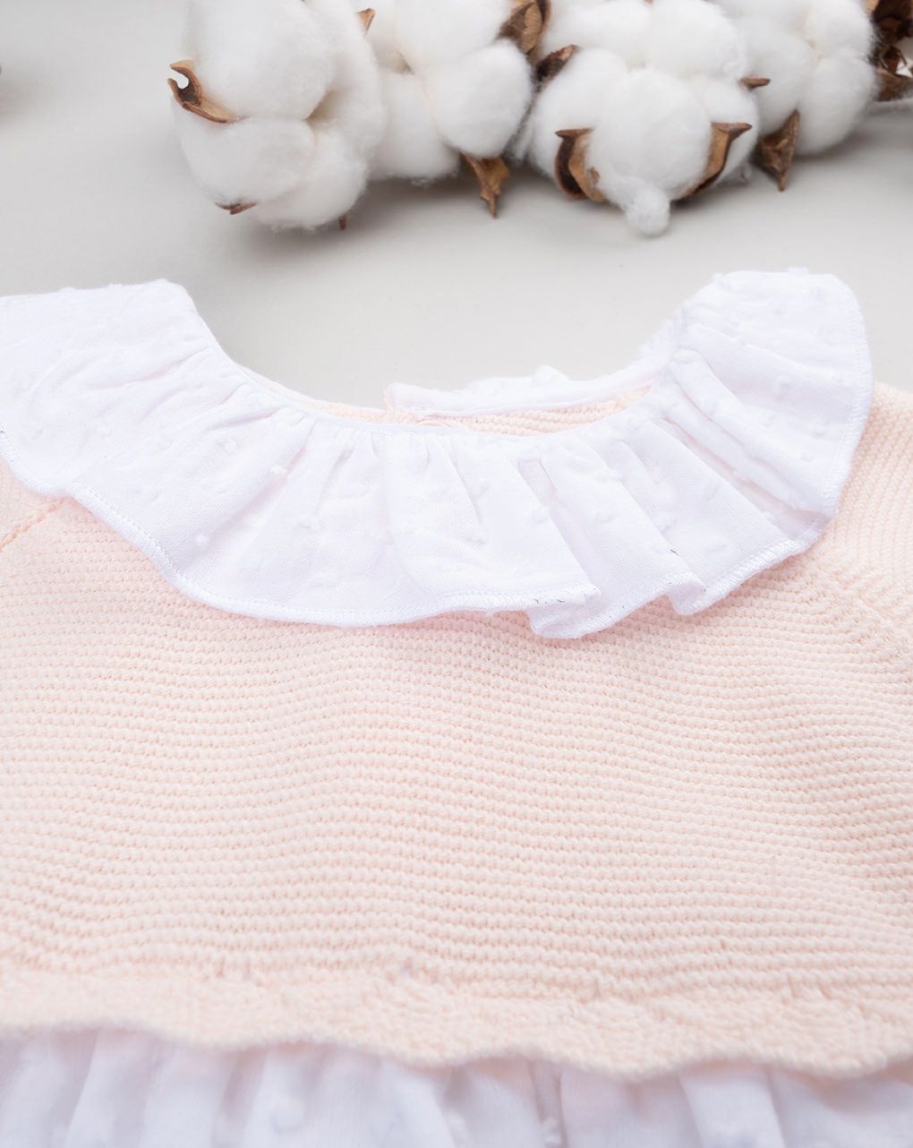 βρεφικό φόρεμα σομόν/λευκό elegant για κορίτσι - Prénatal