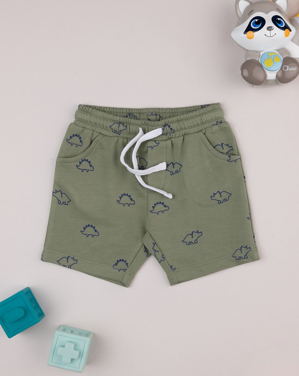 βρεφικό σορτσάκι χακί με δεινόσαυρους για αγόρι - Prénatal