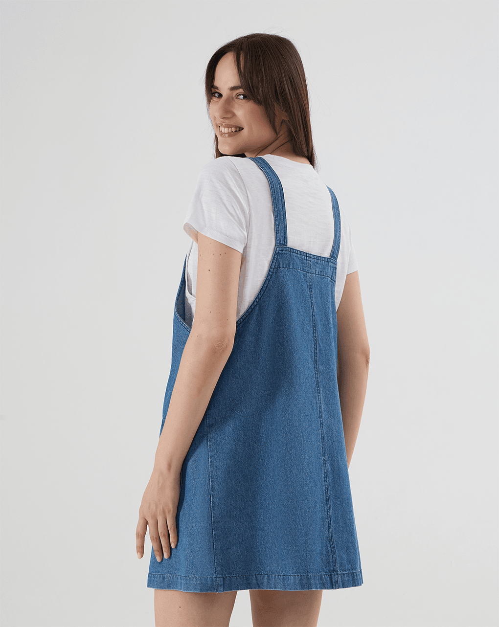 γυναικείο σετ εγκυμοσύνης/θηλασμού t-shirt λευκό και τζιν φόρεμα - Prénatal