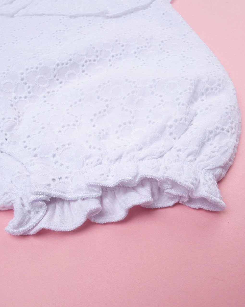 βρεφικό φορμάκι λευκό δαντέλα sangallo για κορίτσι - Prénatal
