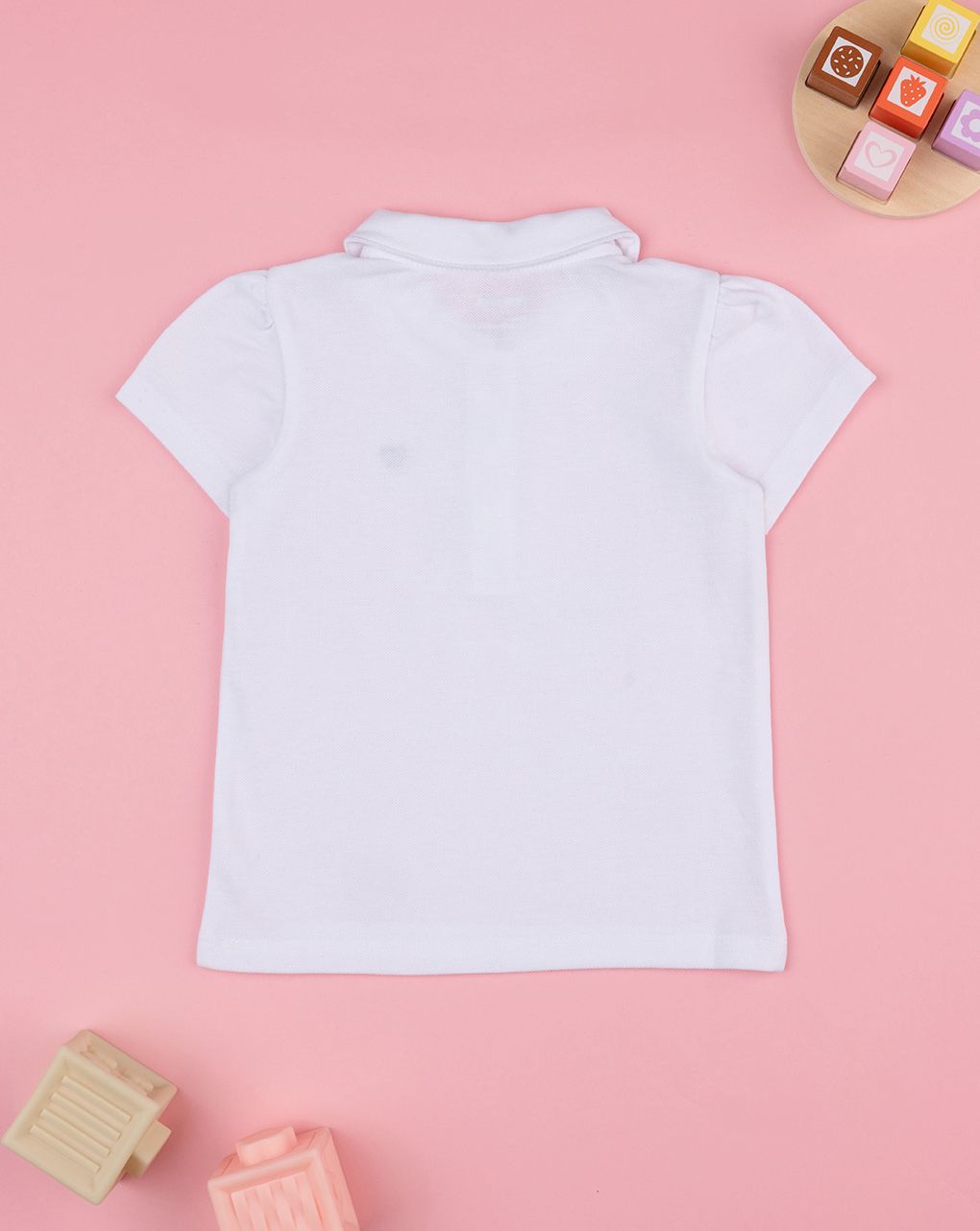βρεφικό t-shirt πόλο λευκό με καρδούλα για κορίτσι - Prénatal