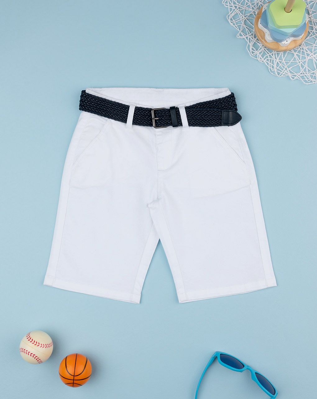 παιδική βερμούδα λευκή elegant για αγόρι - Prénatal