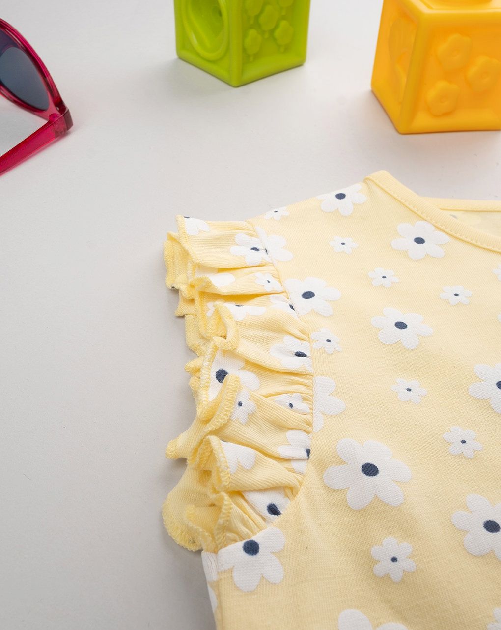 παιδικό φόρεμα κίτρινο με μαργαρίτες για κορίτσι - Prénatal