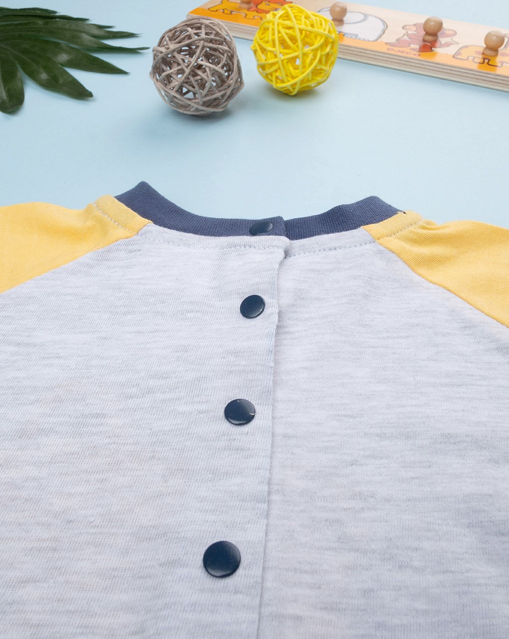 βρεφική κοντή ολόσωμη πιτζάμα γκρι little boy για αγόρι - Prénatal