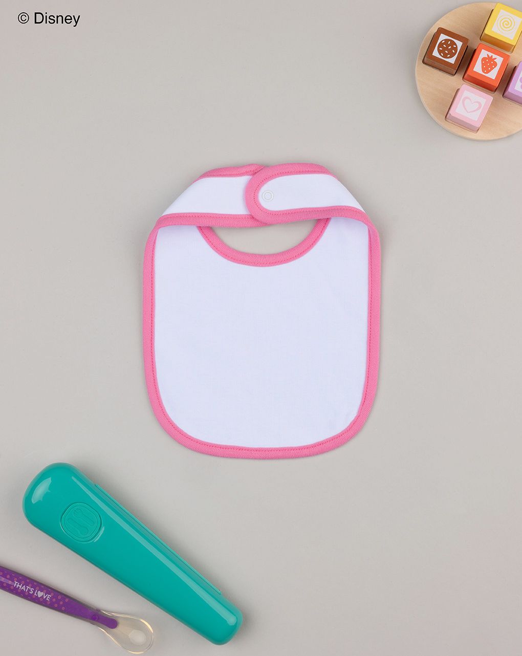 βρεφική σαλιάρα λευκή/φούξια marie για κορίτσι - Prénatal