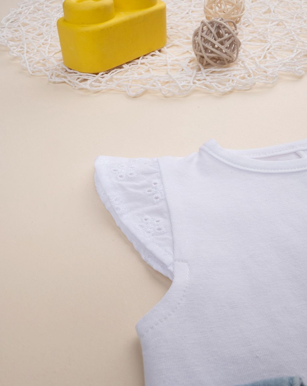 βρεφικό σετ τ-shirt και τζιν σαλοπέτα για κορίτσι - Prénatal