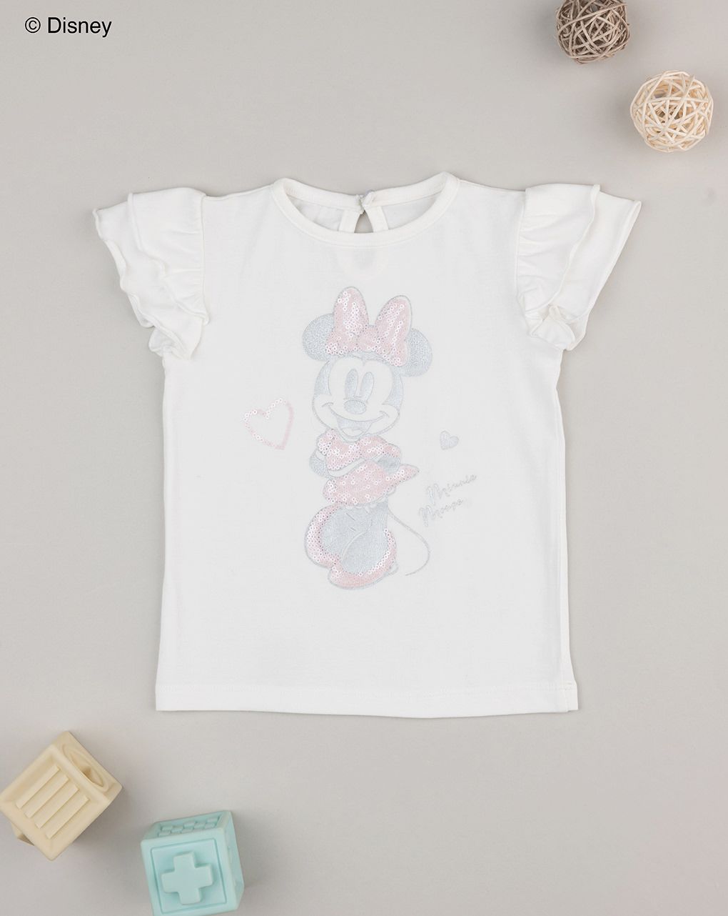 βρεφικό t-shirt λευκό minnie elegant για κορίτσι