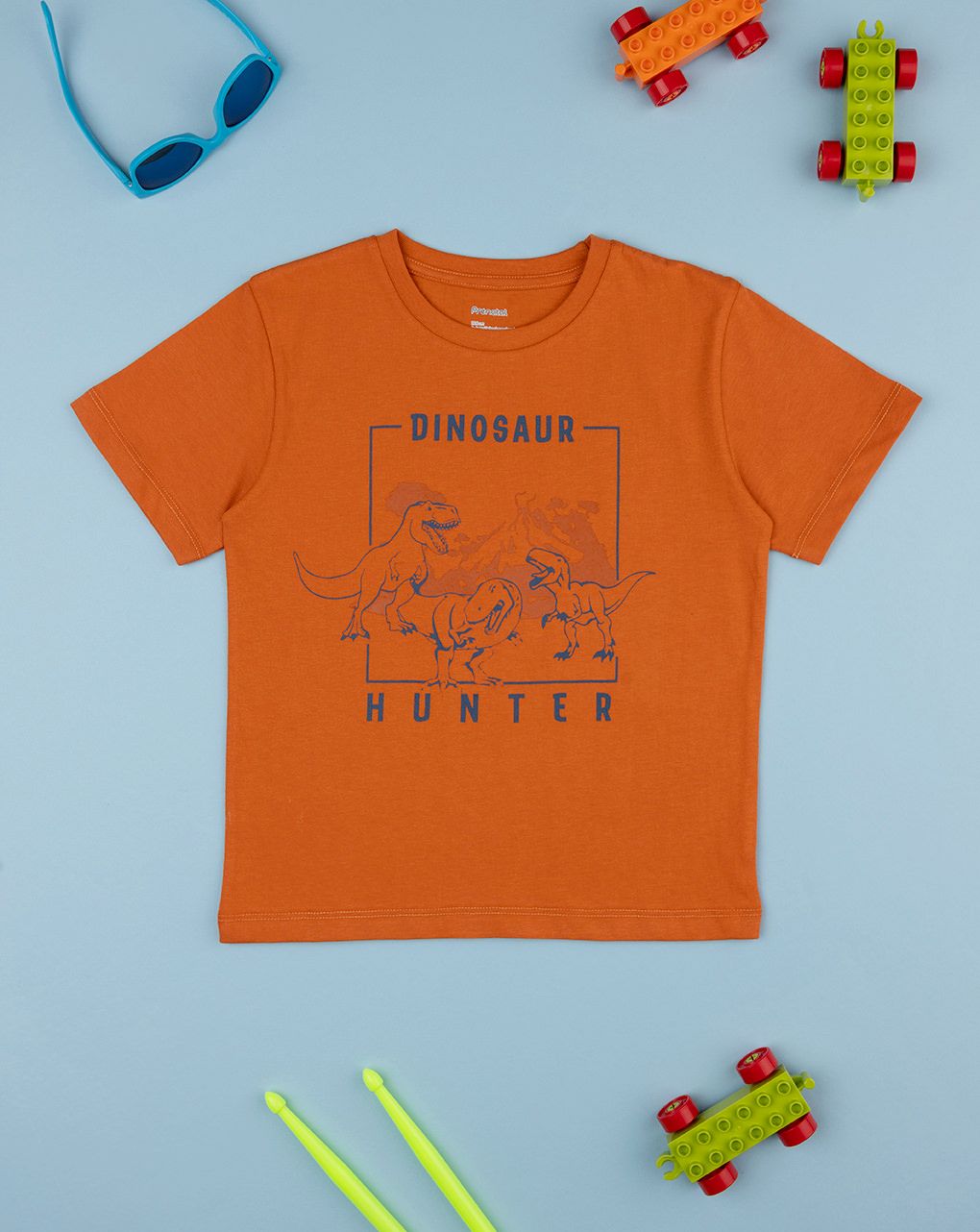 παιδικό t-shirt πορτοκαλί με δεινόσαυρους για αγόρι - Prénatal