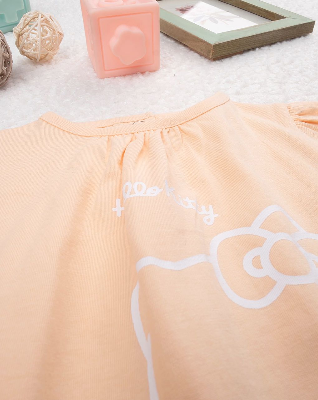 βρεφικό φορμάκι πορτοκαλί με τη hello kitty για κορίτσι - Prénatal